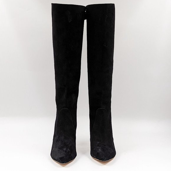 Stuart Weitzman Women 85 To the Knee Black Strech Suede Stiletto Boots Size 7.5 - Picture 2 of 13